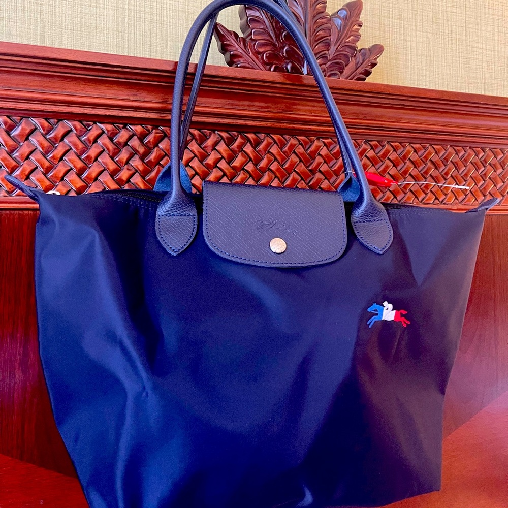 Le Pliage Très Paris Large Shoulder Tote - Navy (Limited Edition)